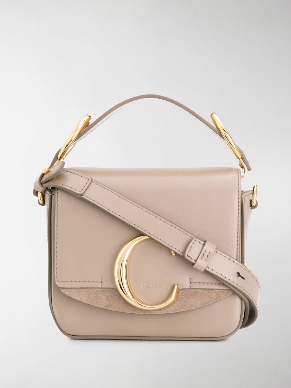 Shop Chloé Mini  C Bag In グレー