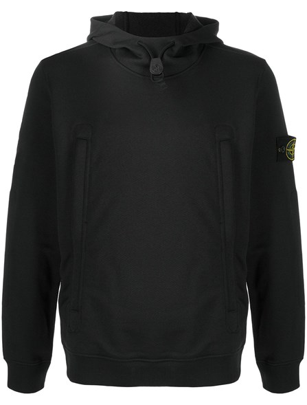 stone island patch hoodie