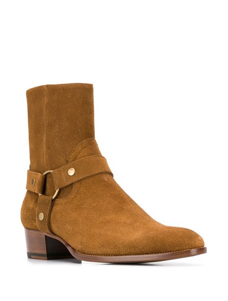 saint laurent suede wyatt boots