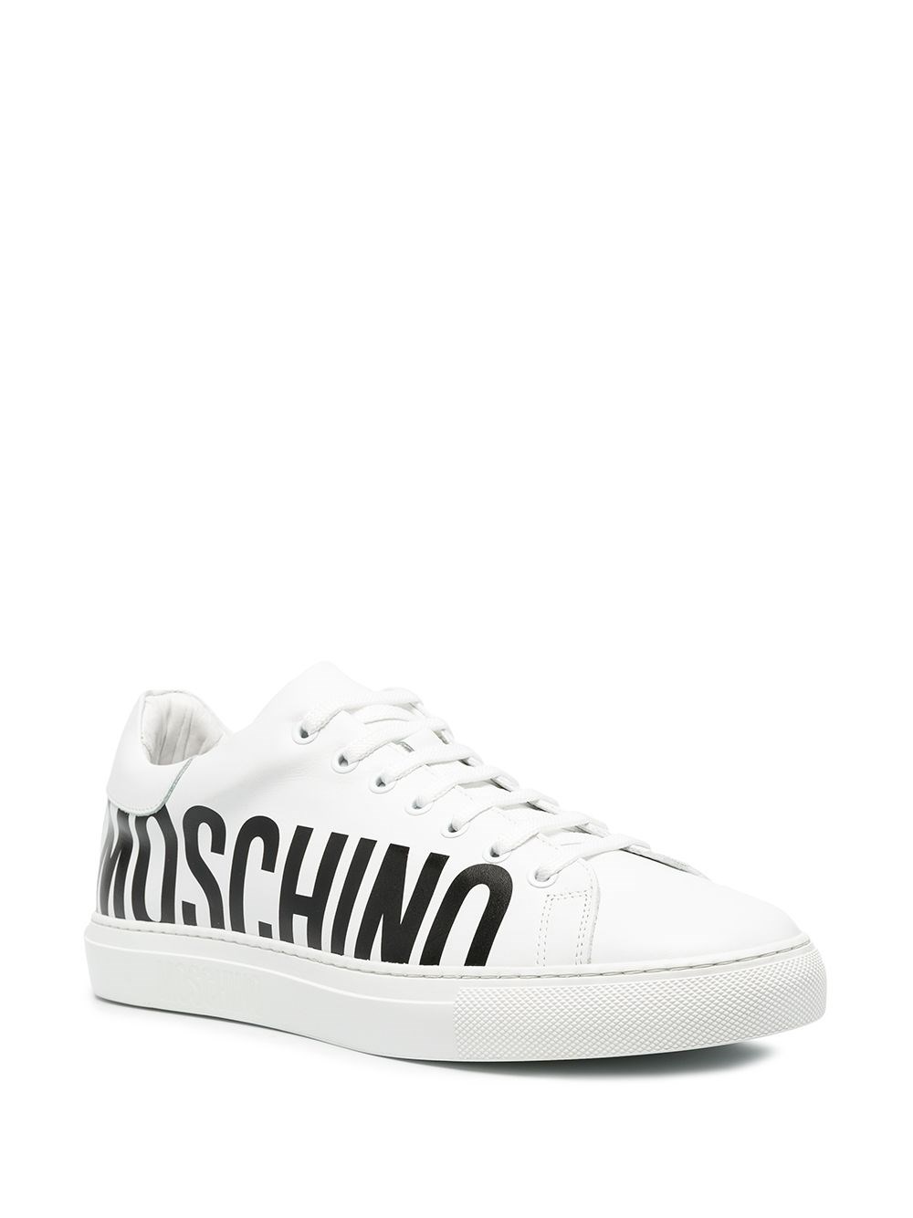 moschino logo leather platform sneakers