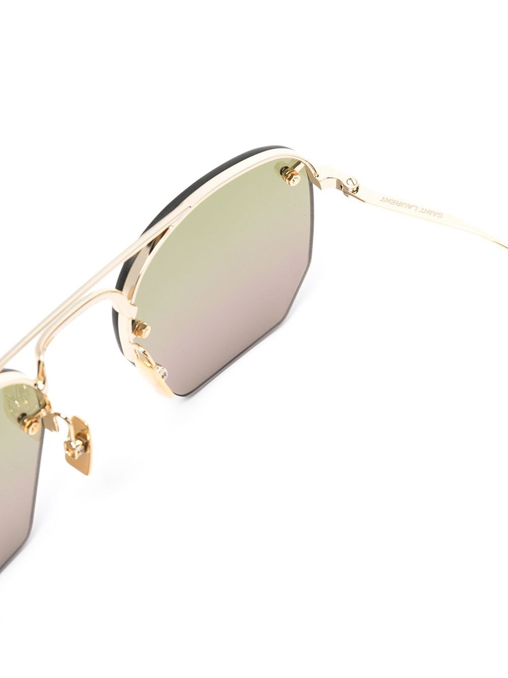 Saint Laurent Aviator Sunglasses In Gold