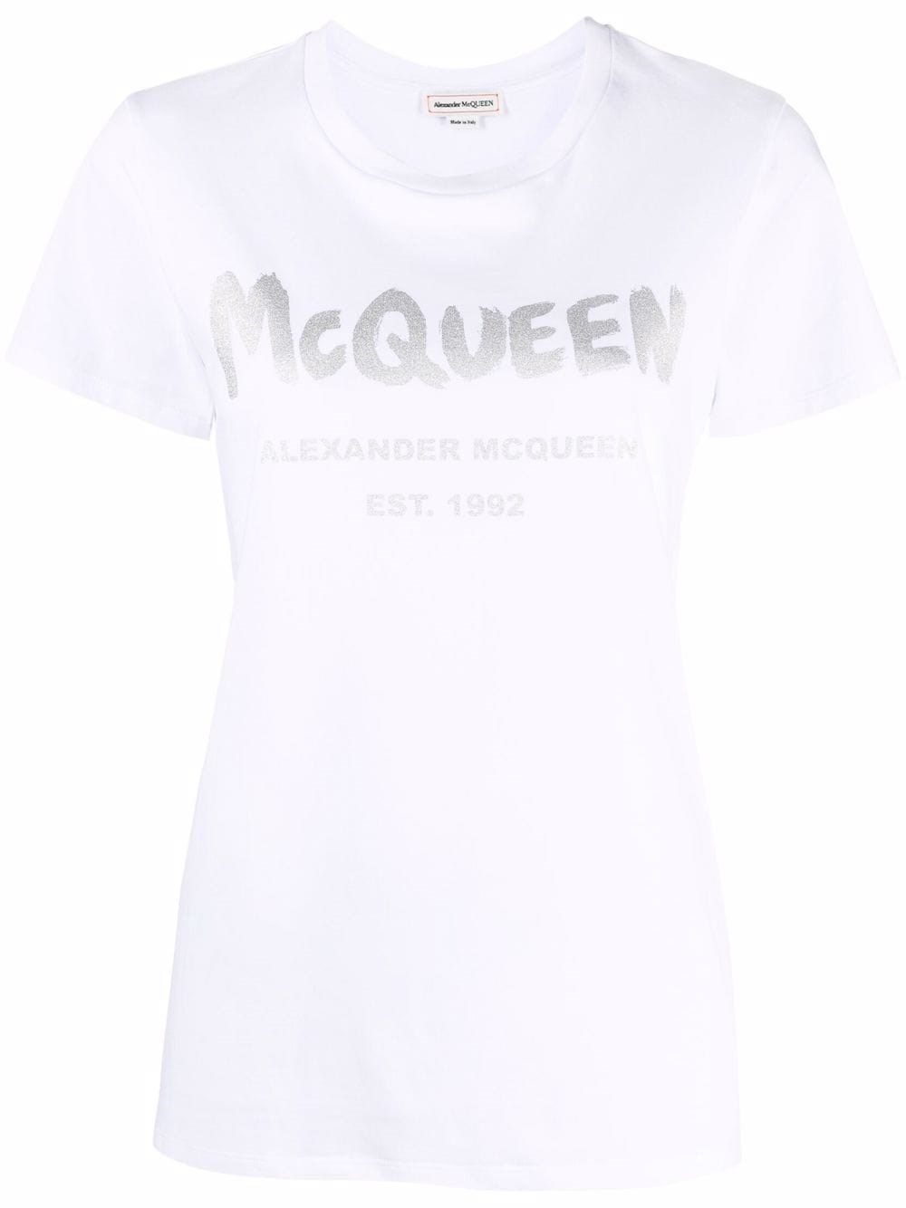 Alexander Mcqueen Cotton Jersey T-shirt In Bianco