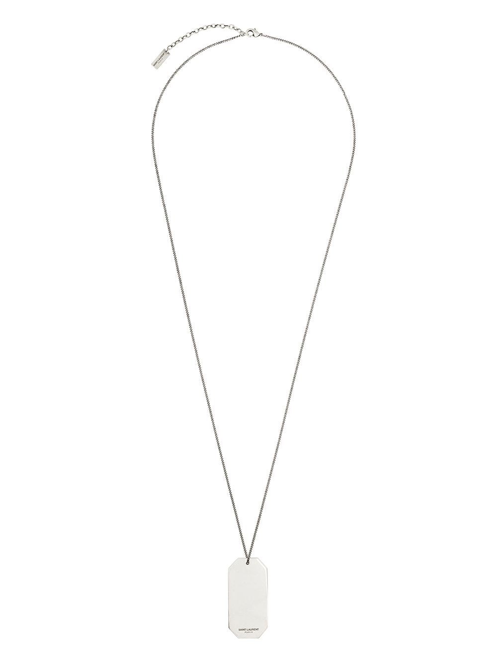 Saint Laurent Pendant Necklace In Silver