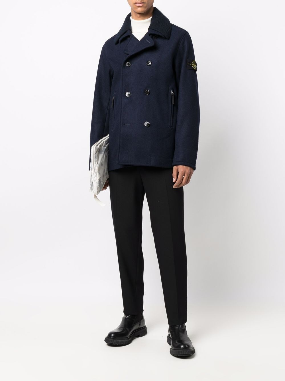 stone island double breasted jacket