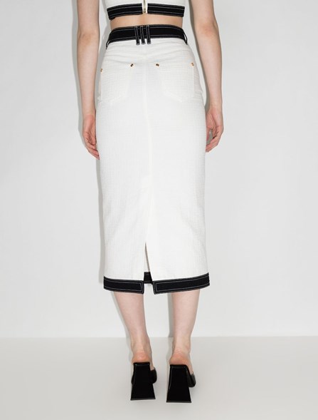 BALMAIN Black and white denim skirt | Dante5.com XF1LD025DB57GAB