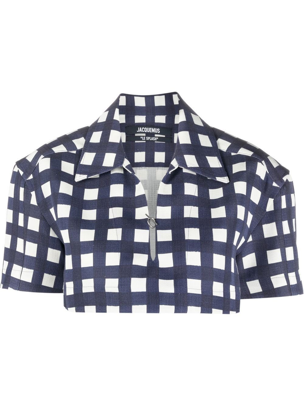 JACQUEMUS CROPPED CHECKED SHIRT