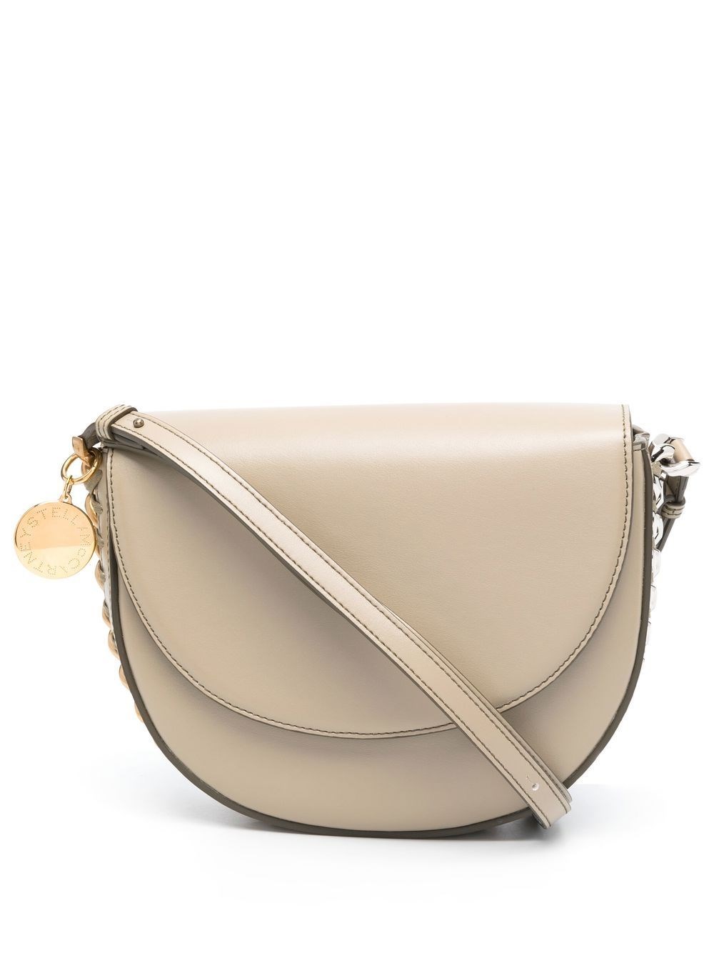 Stella Mccartney Shoulder Bag With A Midi Frayme Flap In Neutro | ModeSens