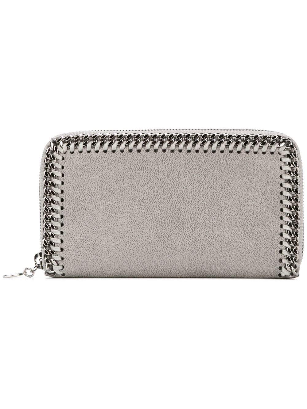 Shop Stella Mccartney Falabella Zip Wallet In Grigio