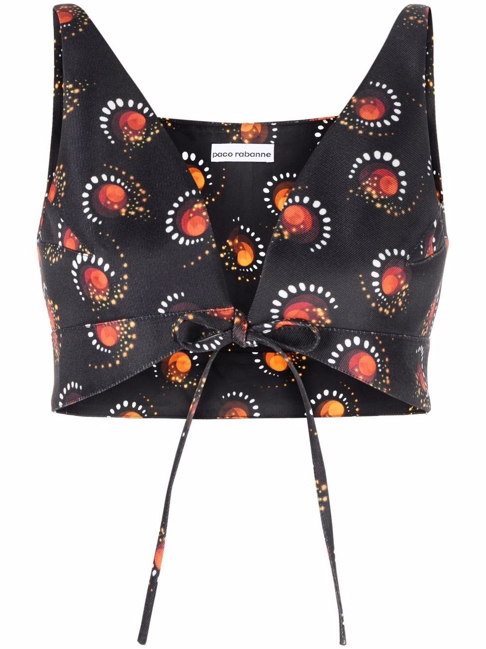 Rabanne Graphic-print Sleeveless Cropped Top In Multi
