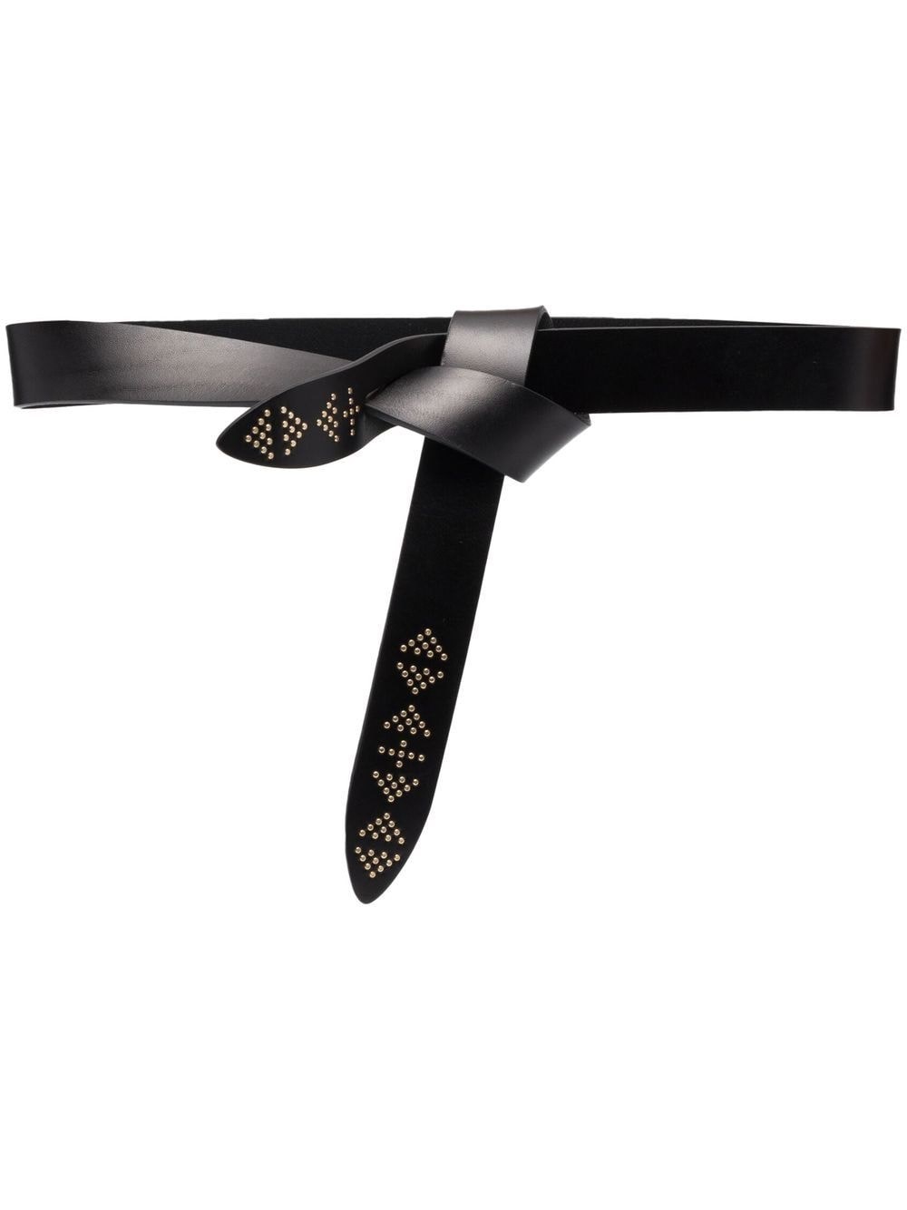 Isabel Marant Black Lecce Knotted Leather Belt In Nero