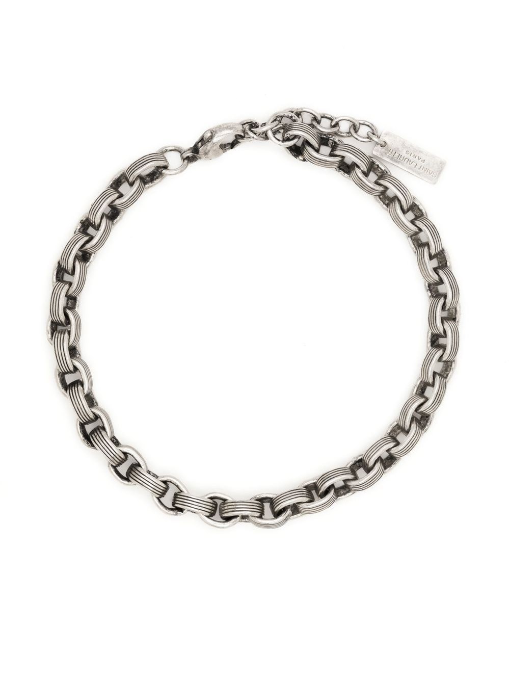 Saint Laurent Chain-link Detail Bracelet In Argento