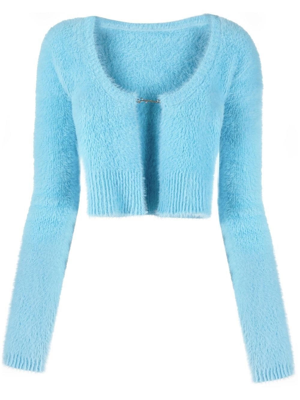 Shop Jacquemus Knit Cardigan In Blu
