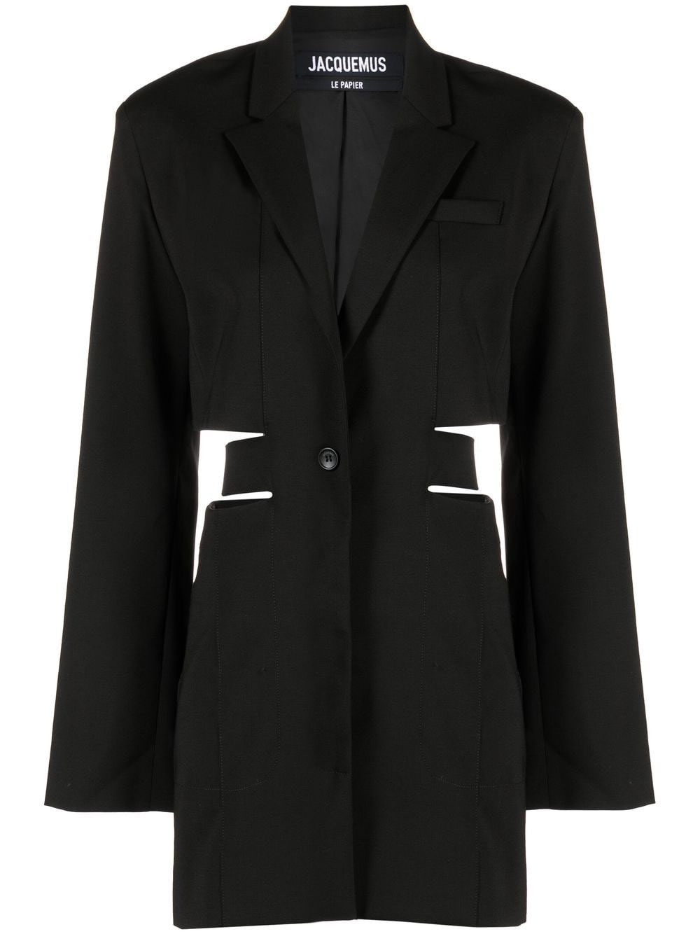 Jacquemus 'la Robe Bari' Black Single-breasted Jacket With Cut-out In Nero