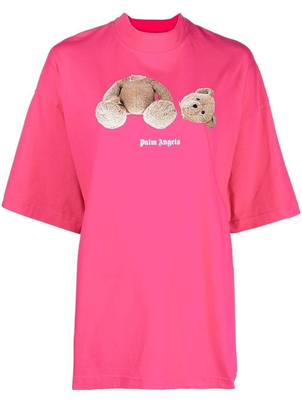 Shop Palm Angels Oversize Cotton T-shirt In Rosa
