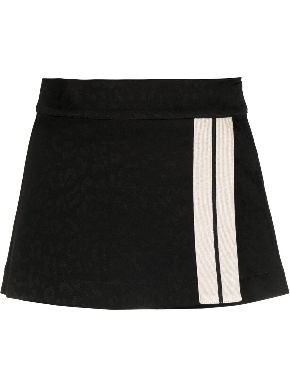 Palm Angels Black Animalier Track Miniskirt In Nero