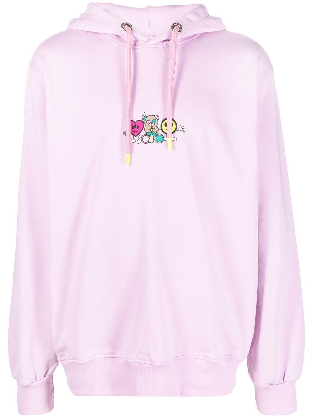 Barrow Graphic-print Cotton Hoodie In Rosa