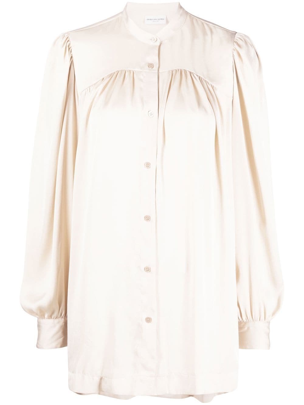 Dries Van Noten Satin Shirt In Neutro