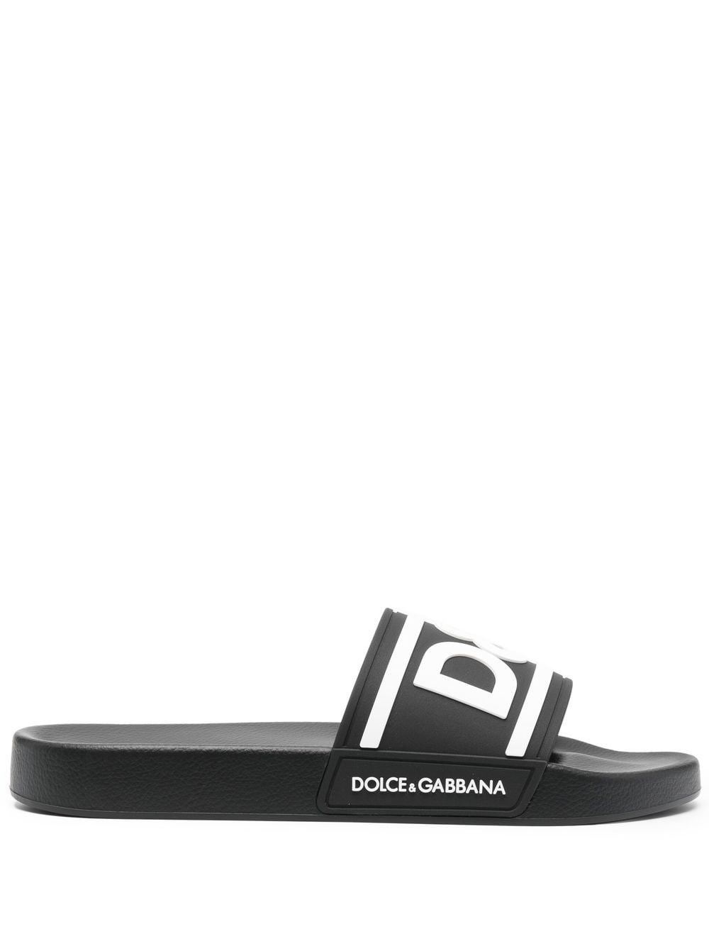 Dolce & Gabbana Logo Sandals In Nero