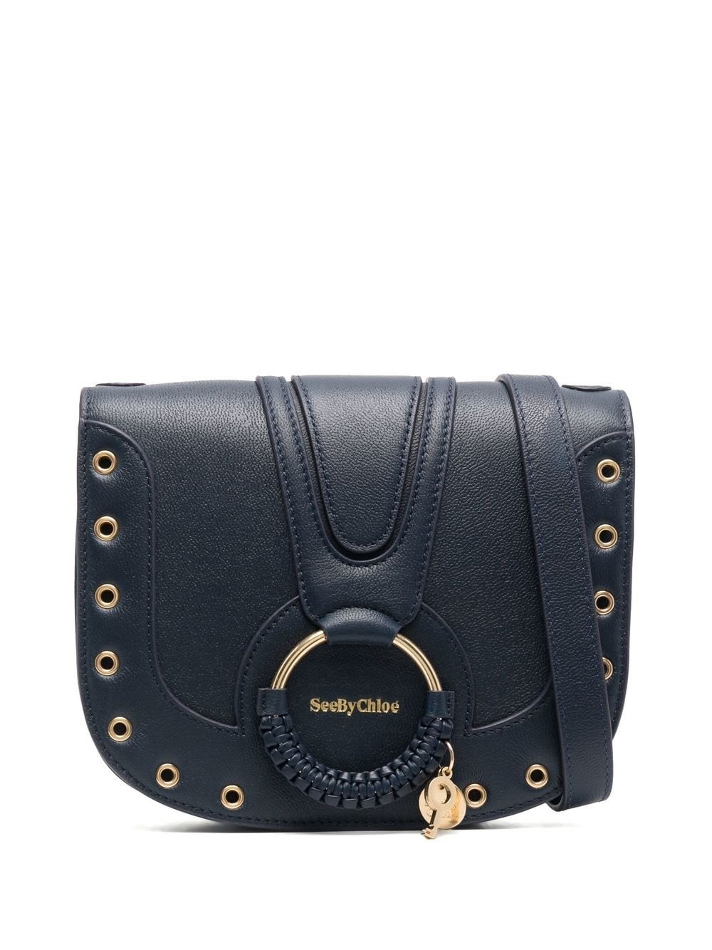 Shop See By Chloé "hana" Leather Bag With Studs In Blu