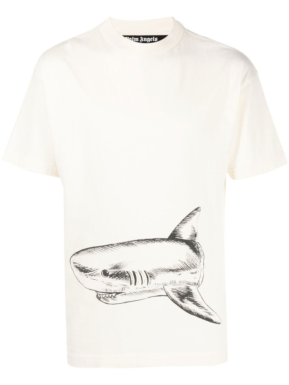 SoulDanceCo Palm Angels Black/White Shark Print Logo T-Shirt