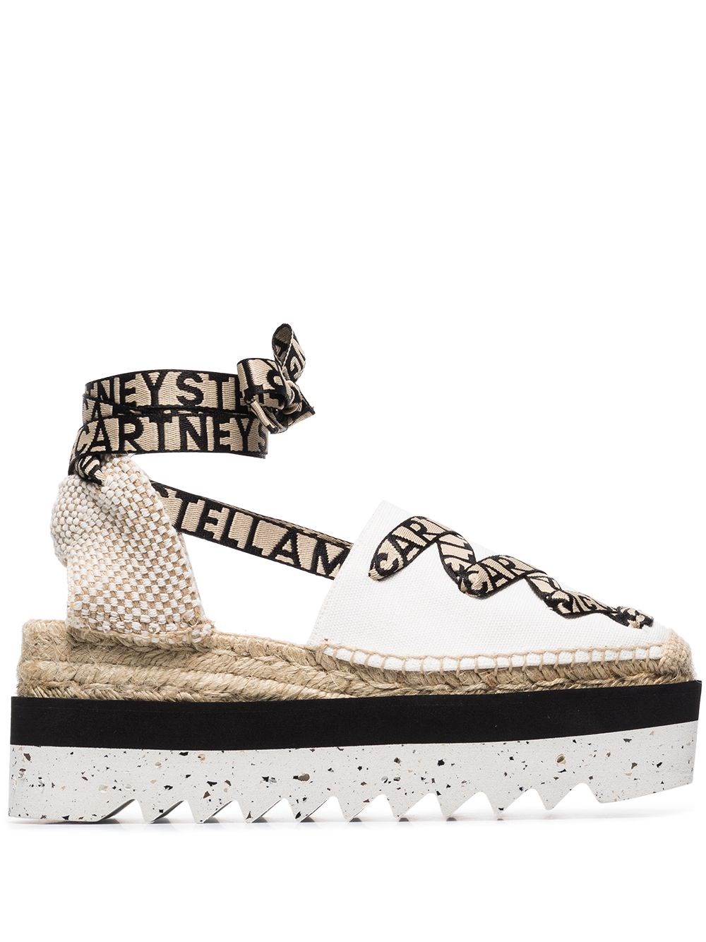 Stella Mccartney Canvas Wedge Espadrillas In Neutro