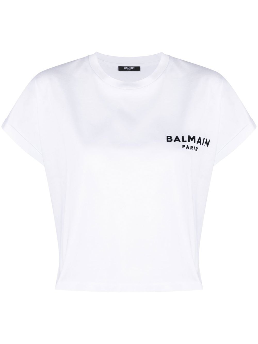 Shop Balmain Cotton Jersey T-shirt In Bianco
