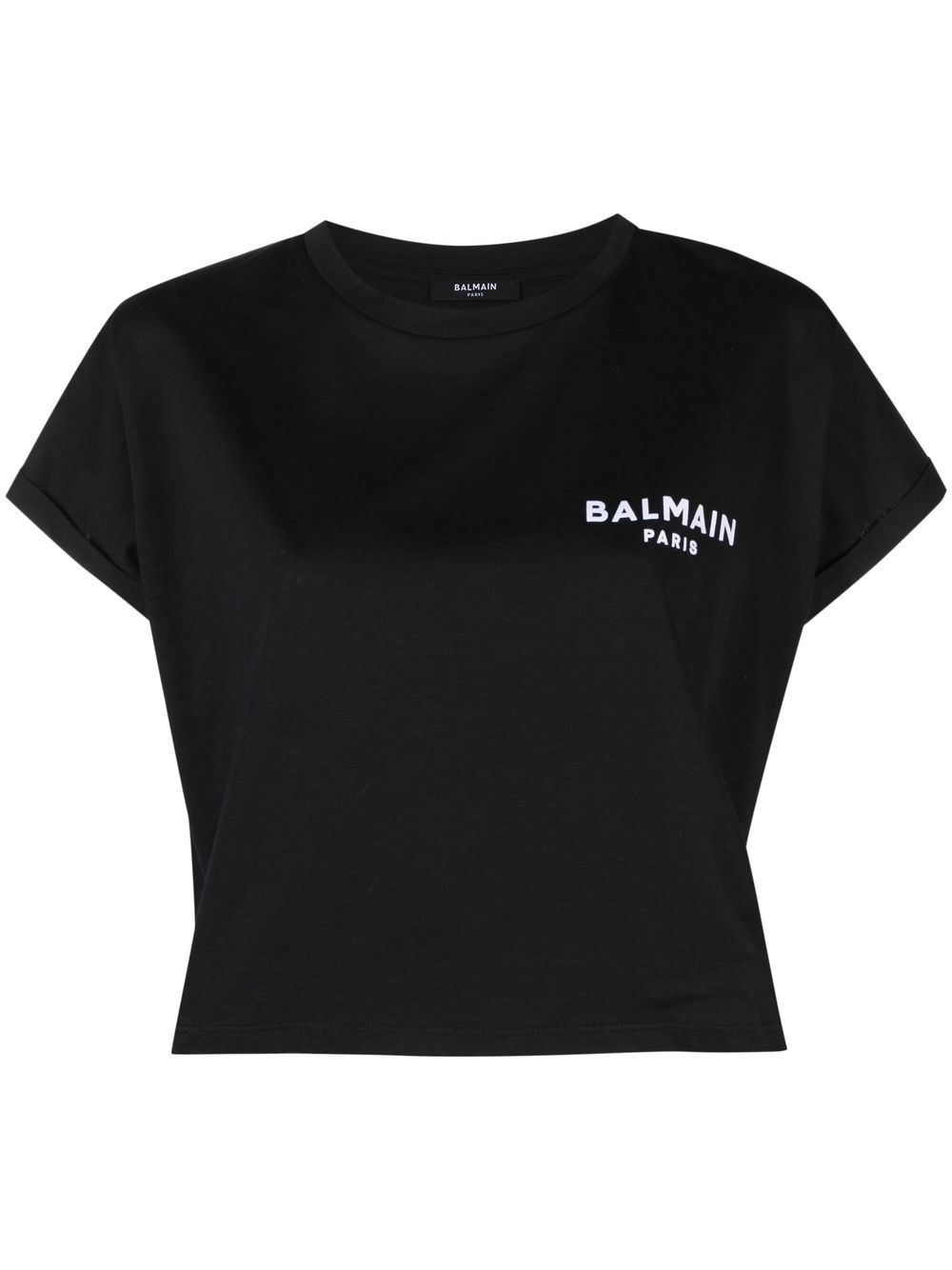 Shop Balmain Cotton Jersey T-shirt In Nero