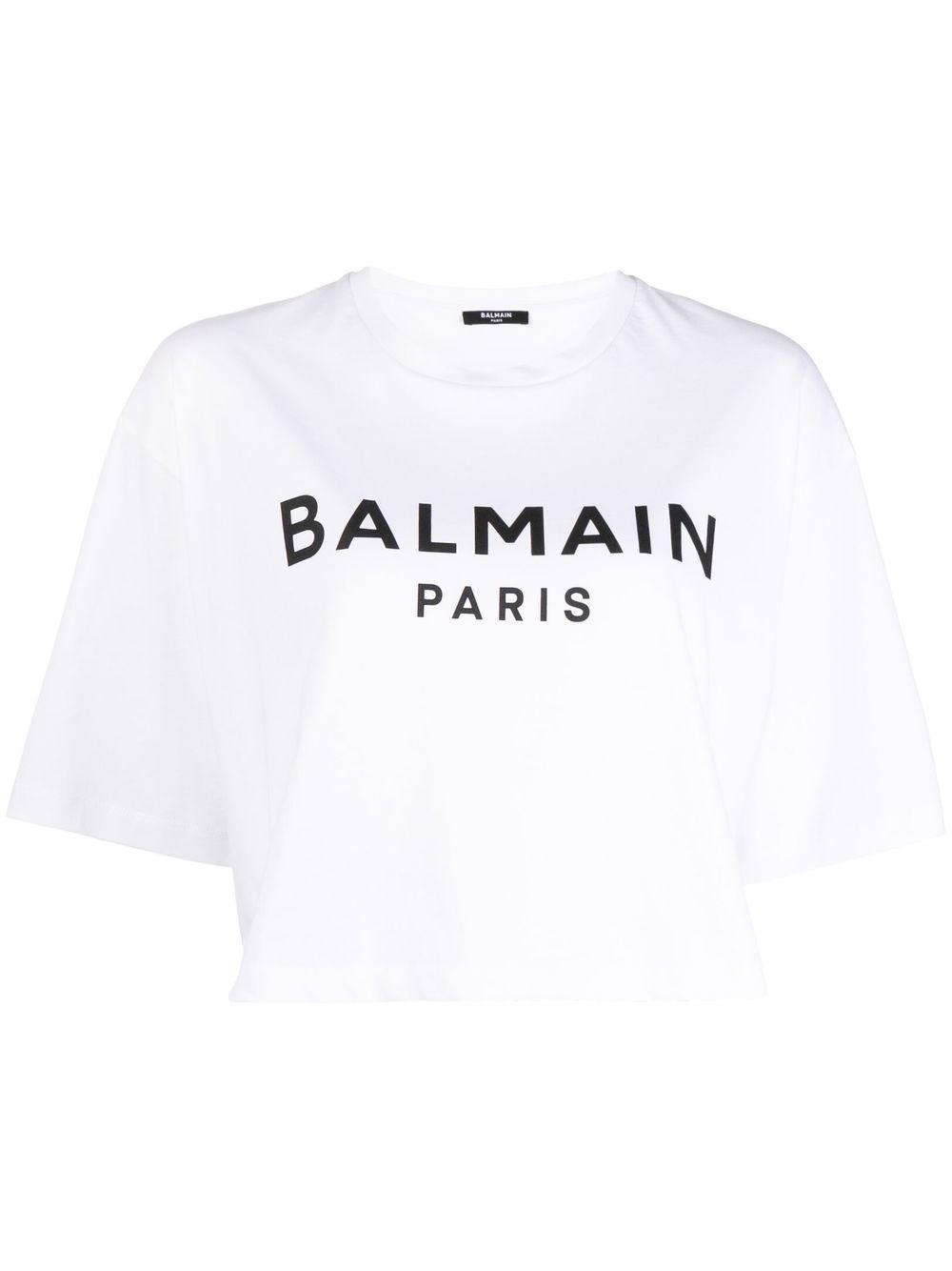 Shop Balmain Cotton Jersey T-shirt In Bianco