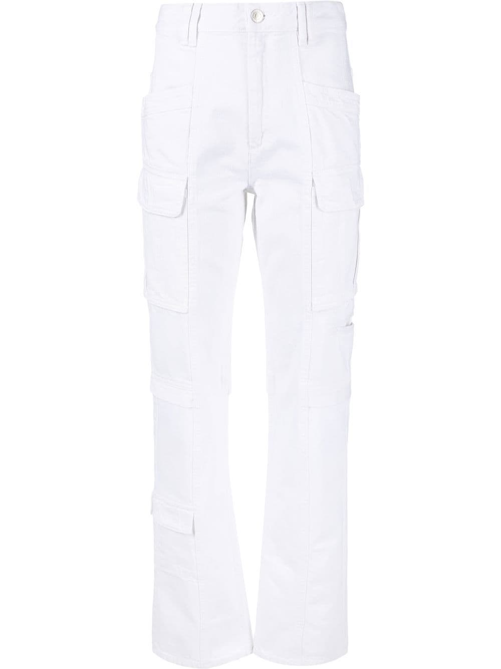 Isabel Marant Vokayo Mid-rise Straight-leg Cargo Pants In Bianco