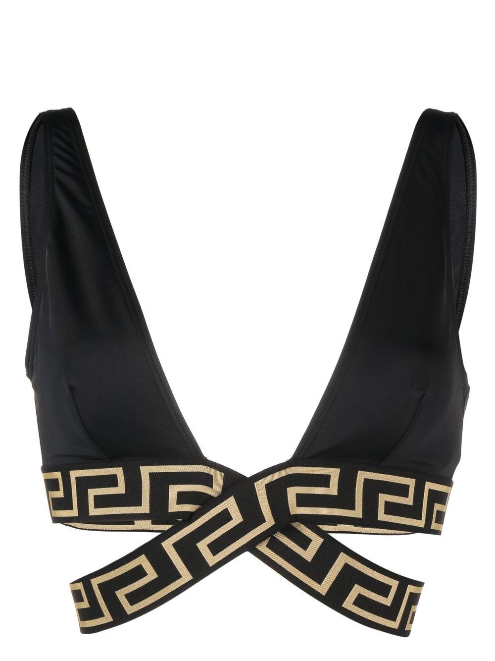 Versace Swim Bikini Top Lycra Vita Black In Nero