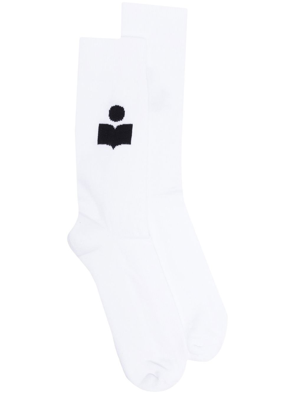Isabel Marant Logo Cotton Blend Socks In Bianco