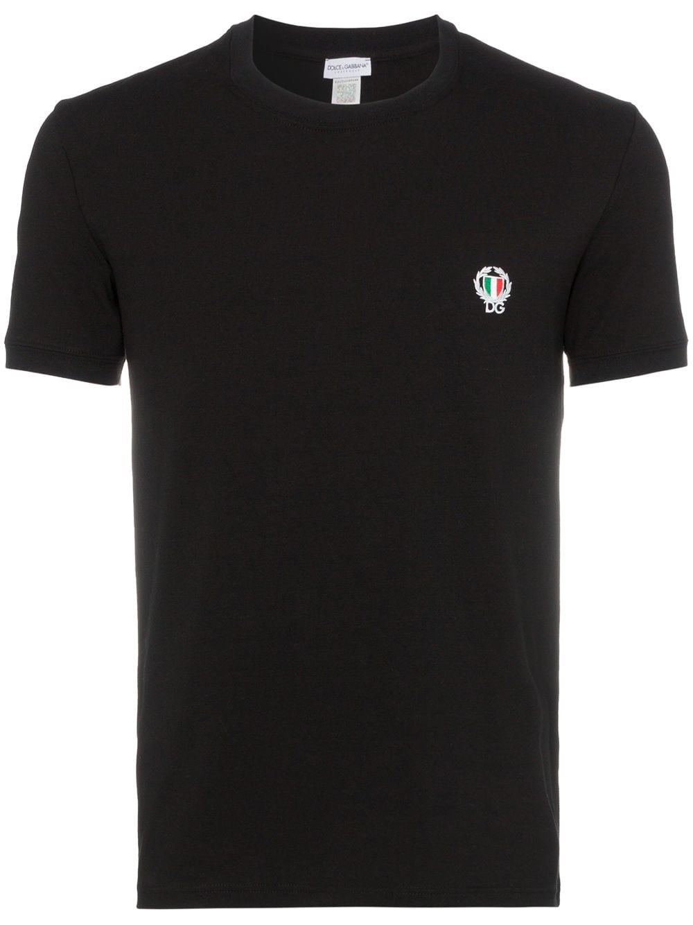 Shop Dolce & Gabbana Logo Embroidery T-shirt In Nero