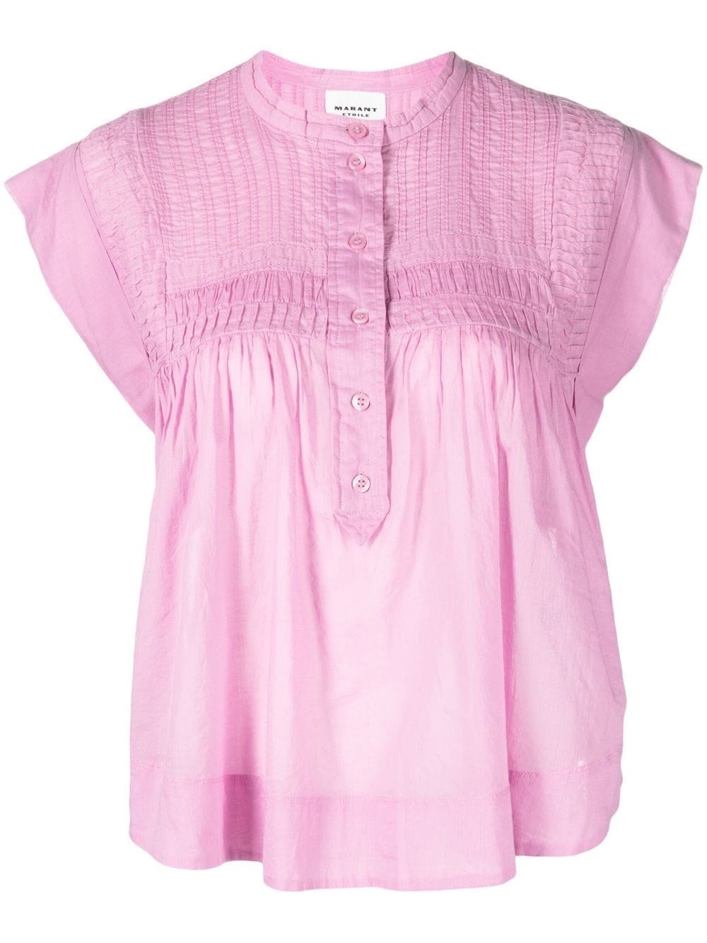 Isabel Marant Étoile Leaza Blouse In Rose-pink Cotton In Viola