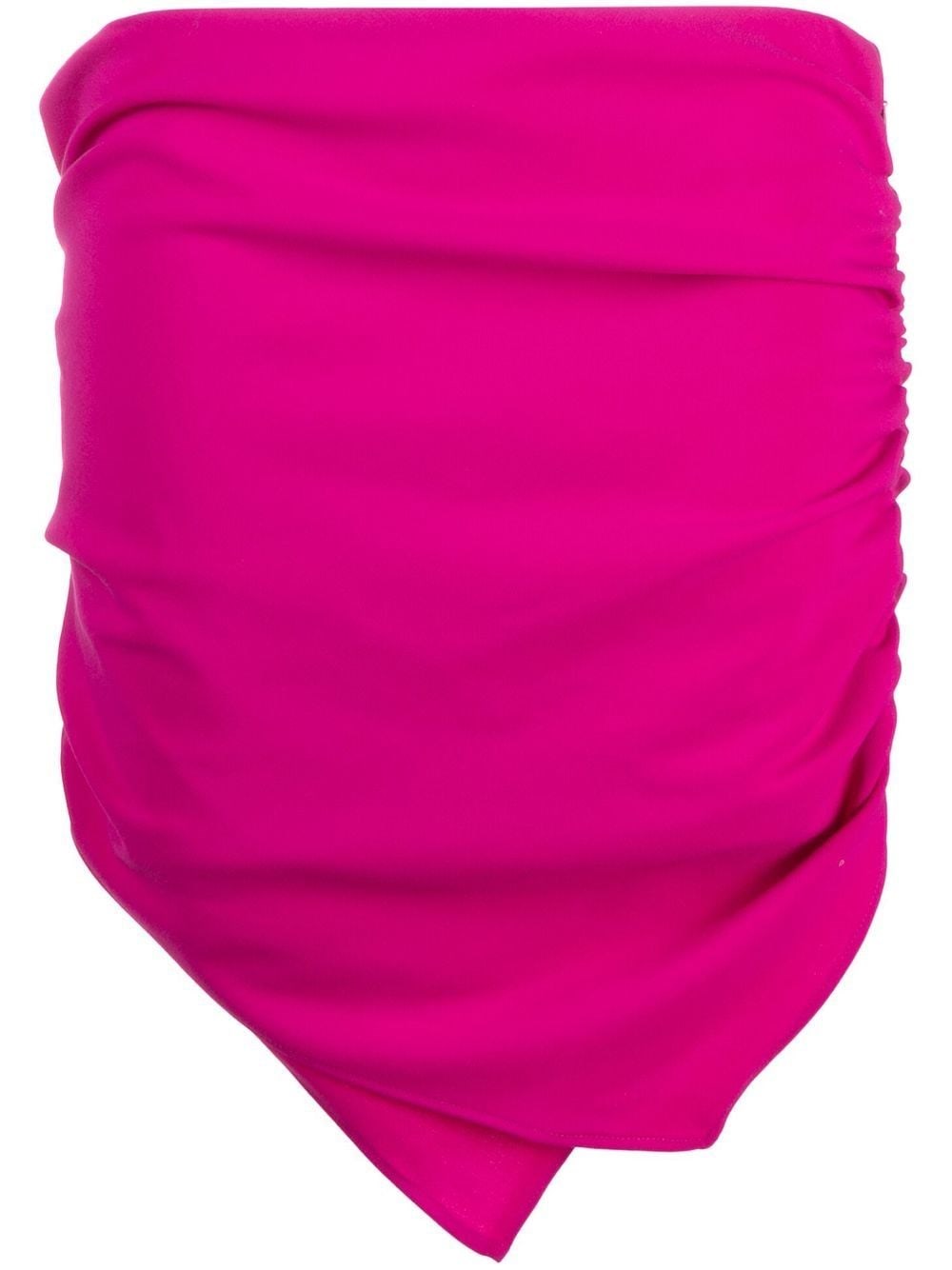 Attico Hatty Ruched Asymmetric Miniskirt In Rosa