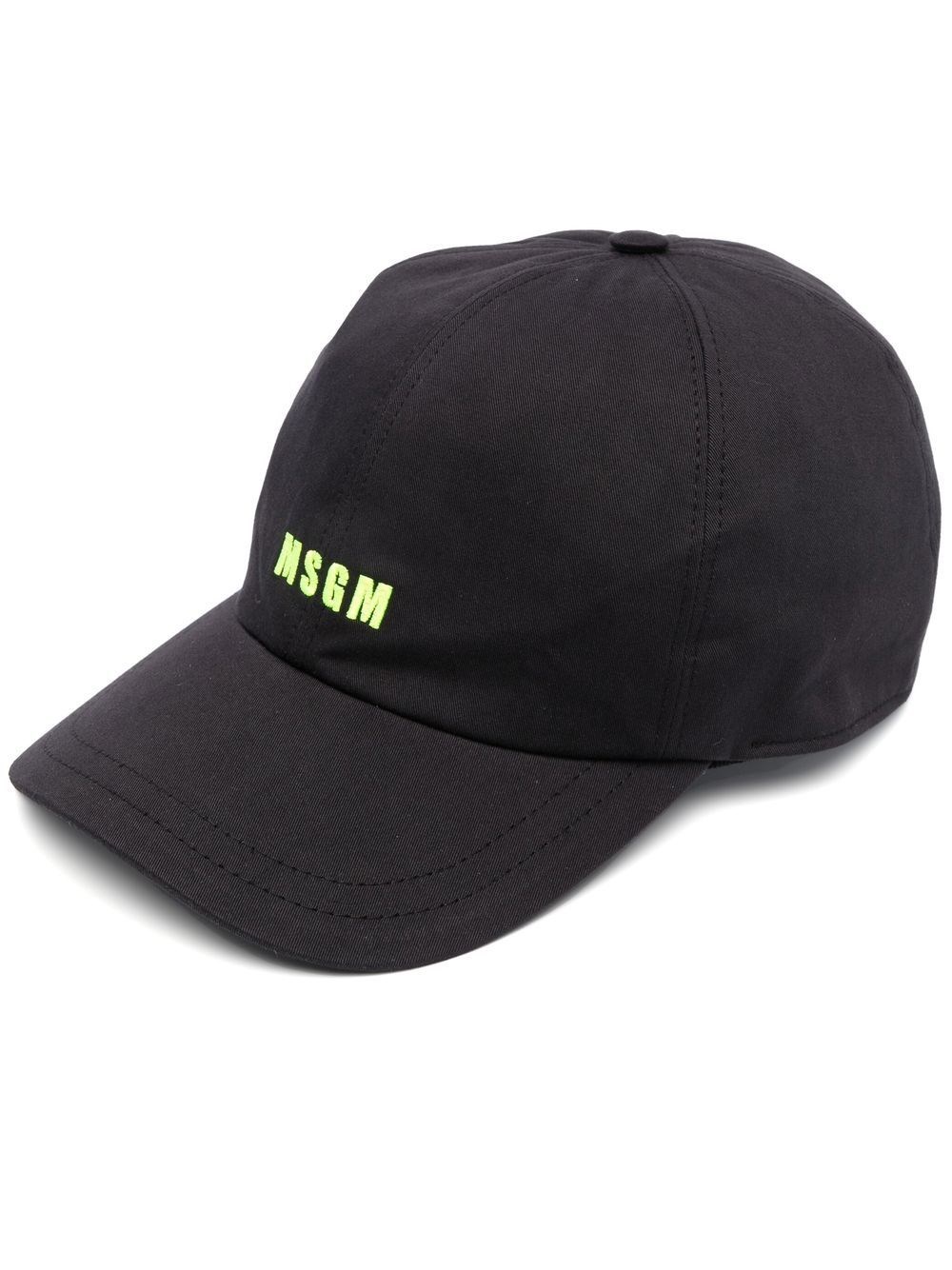 Msgm Logo Baseball Cap In Nero