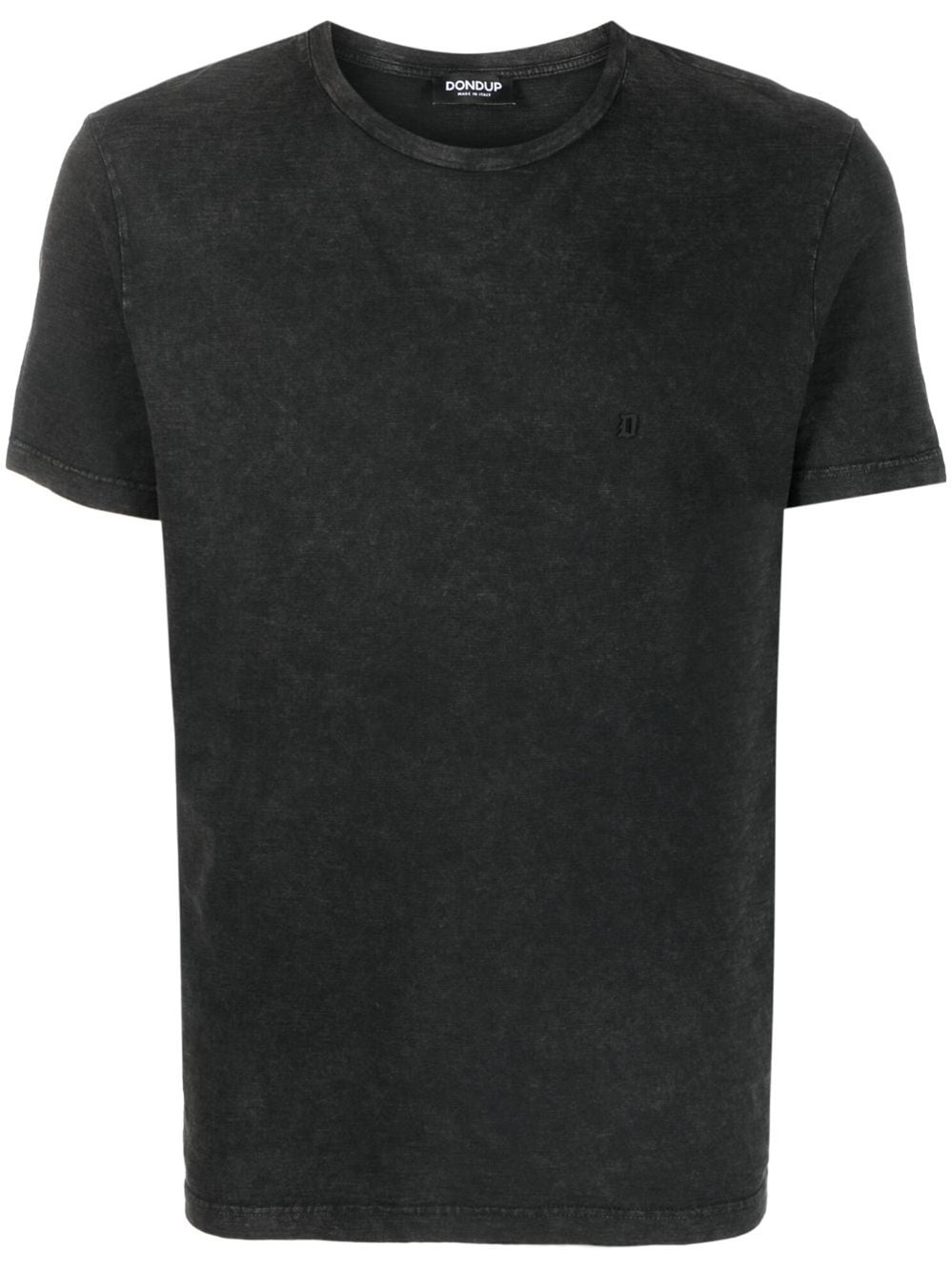 Dondup V-neck Cotton T-shirt In Black  