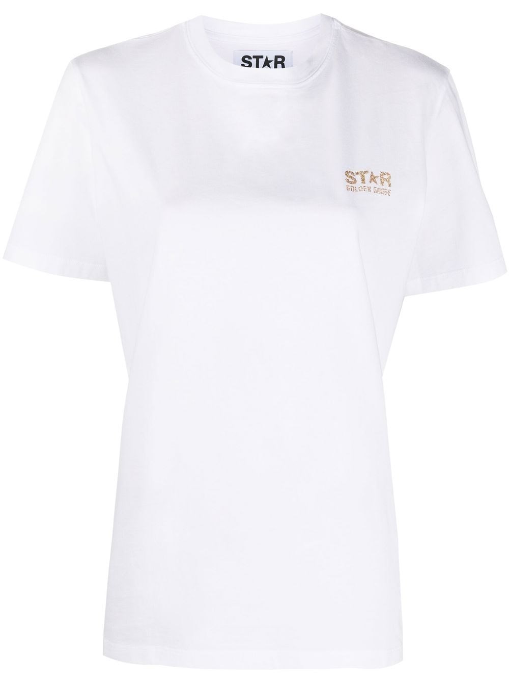 Shop Golden Goose Cotton Jersey T-shirt In Bianco
