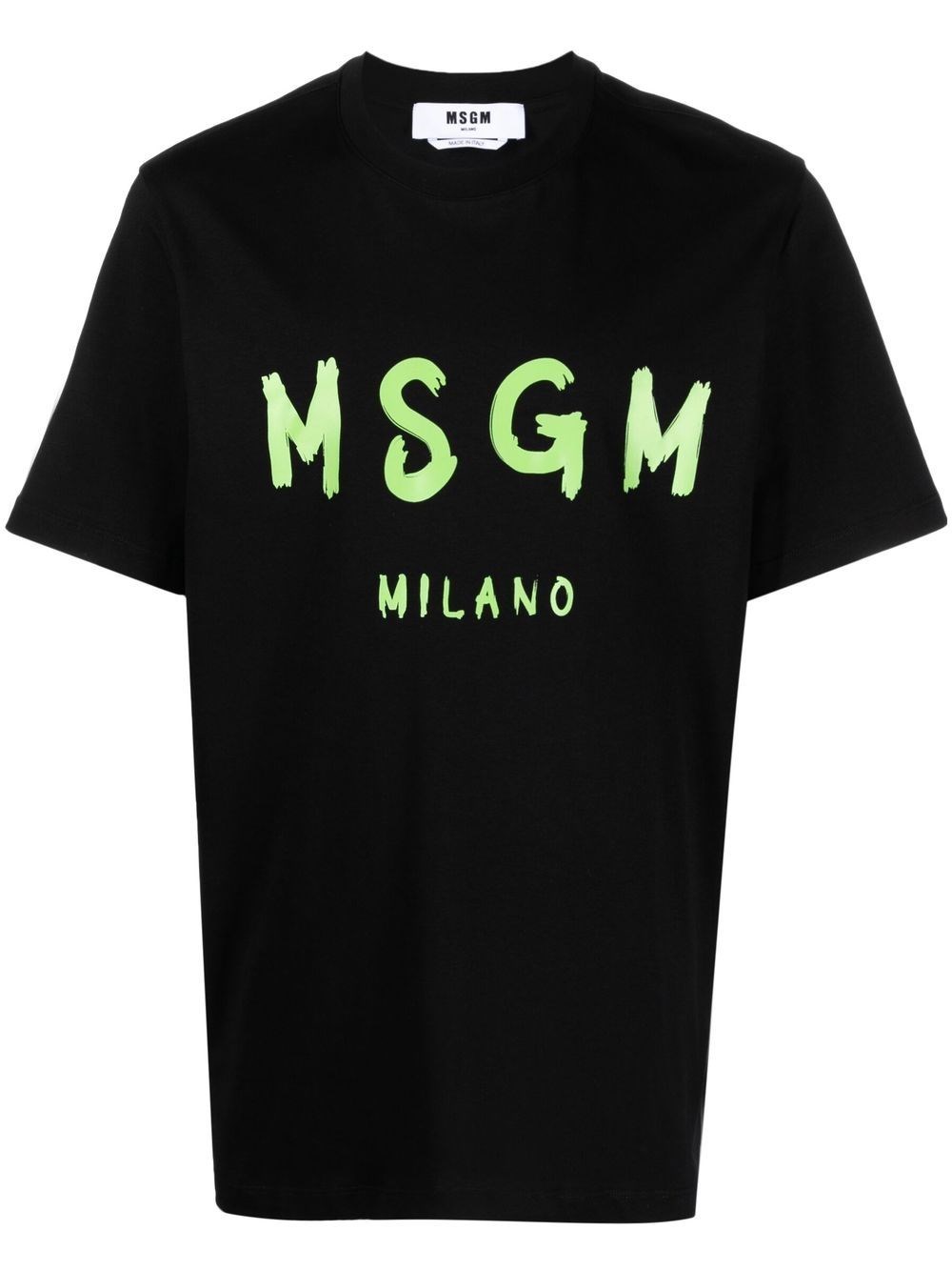 Msgm Logo Print T-shirt In Black