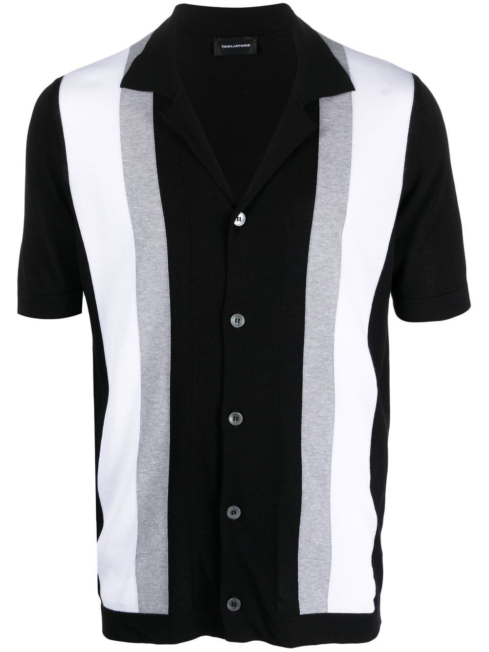 Shop Tagliatore Buttoned Polo Shirt In Nero