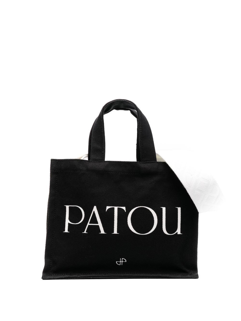 Patou Organic Cotton  Small Tote Bag In Black