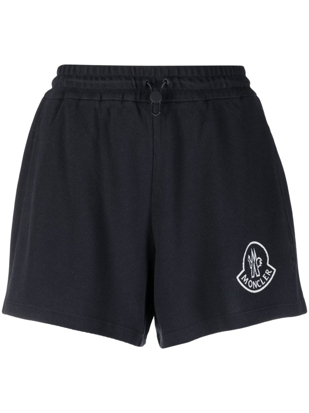 Moncler Drawstring Cotton Shorts In Blu