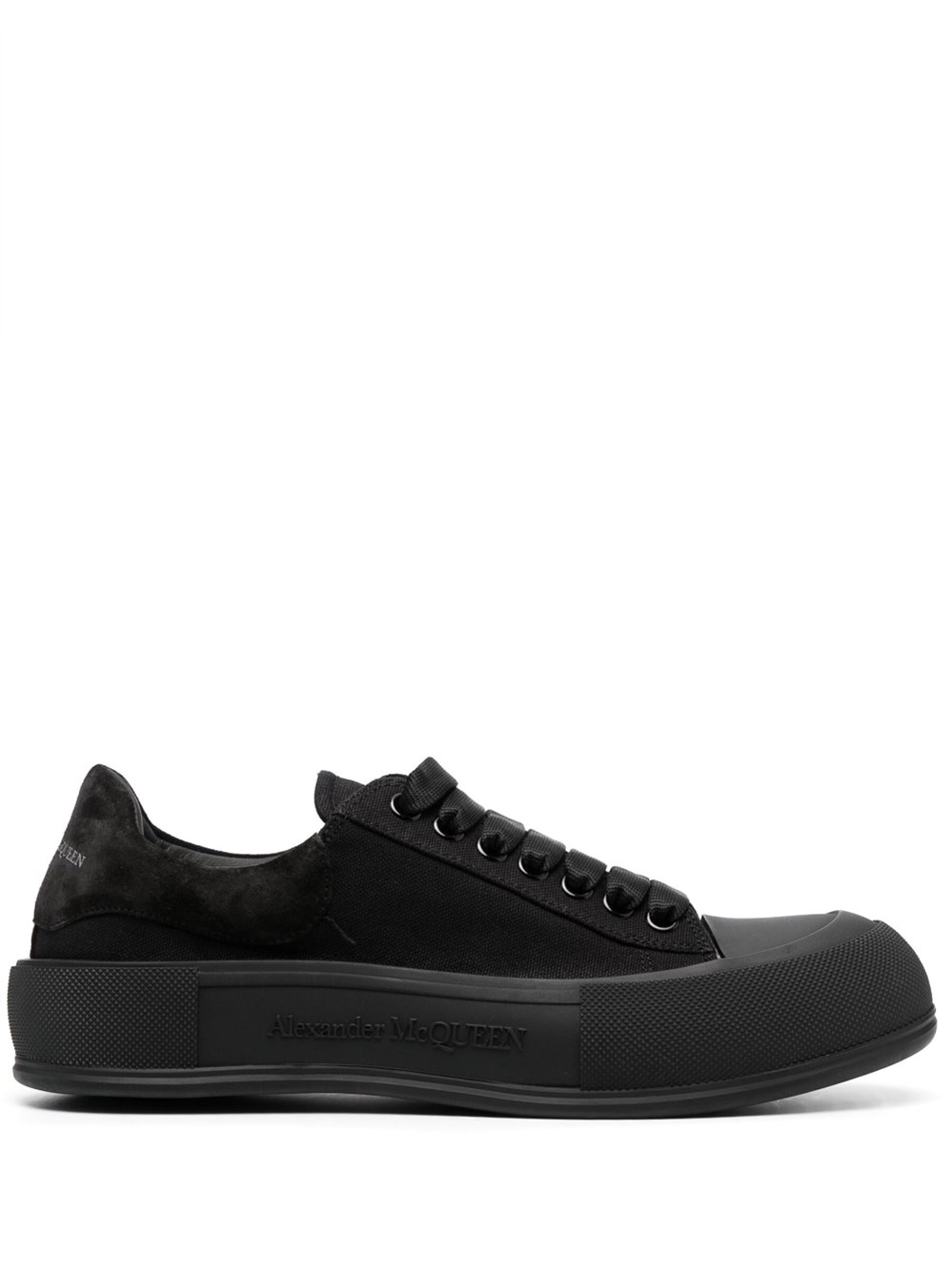 Alexander Mcqueen Black Deck Plimsoll Sneakers In Black  