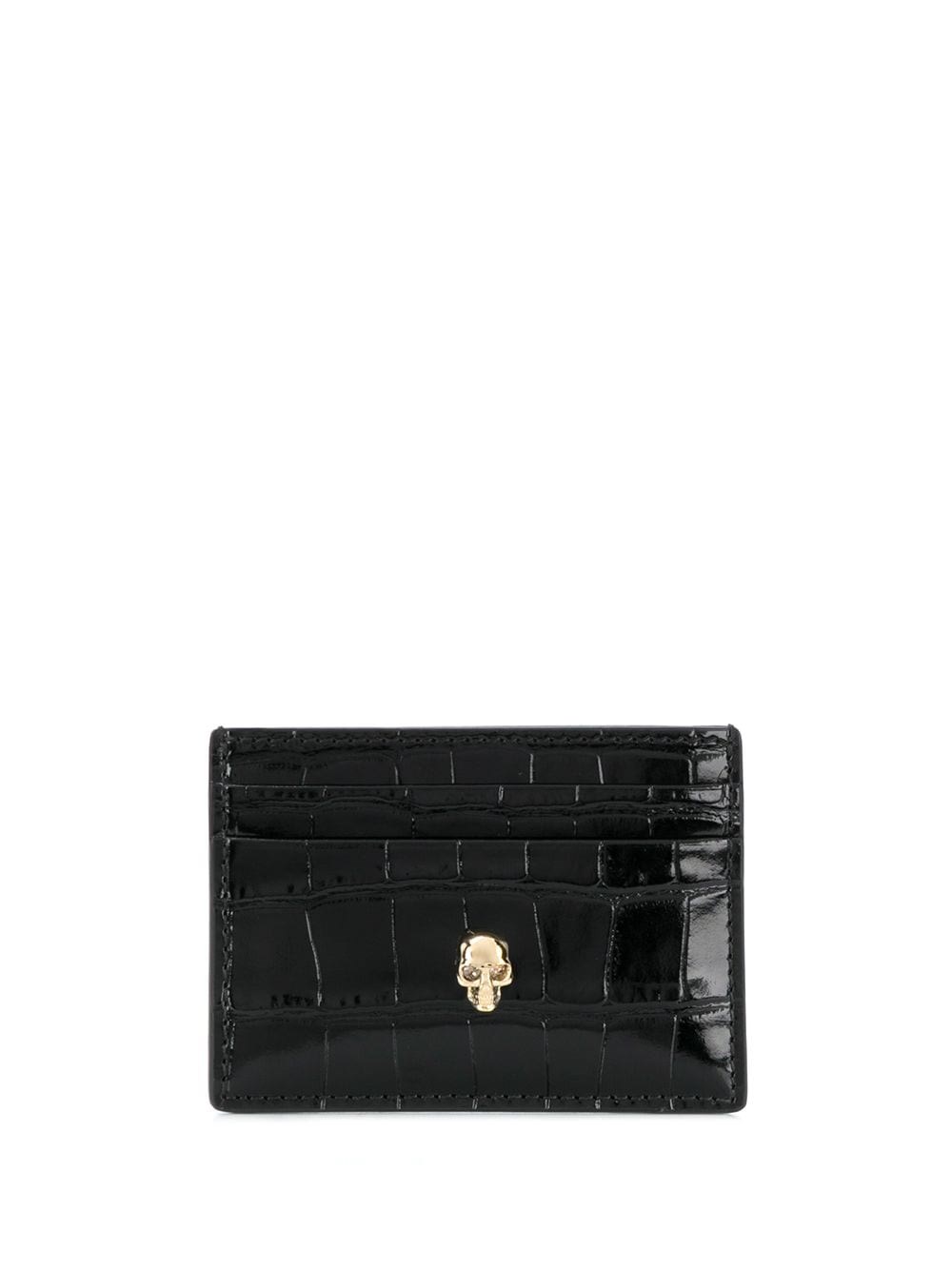 Shop Alexander Mcqueen Skull Card Holder In Nero