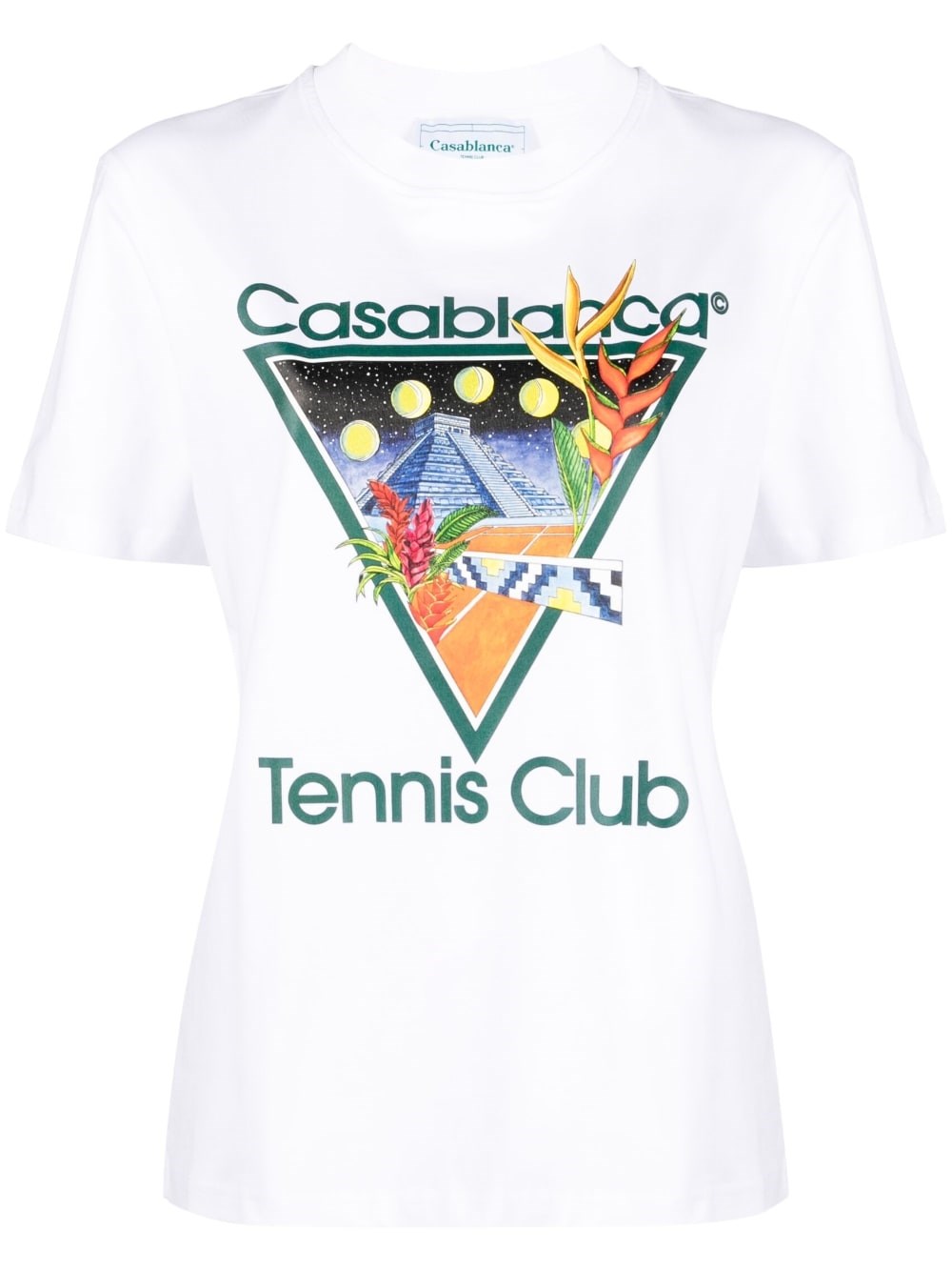 Casablanca Tennis Club Icon T-shirt In Bianco
