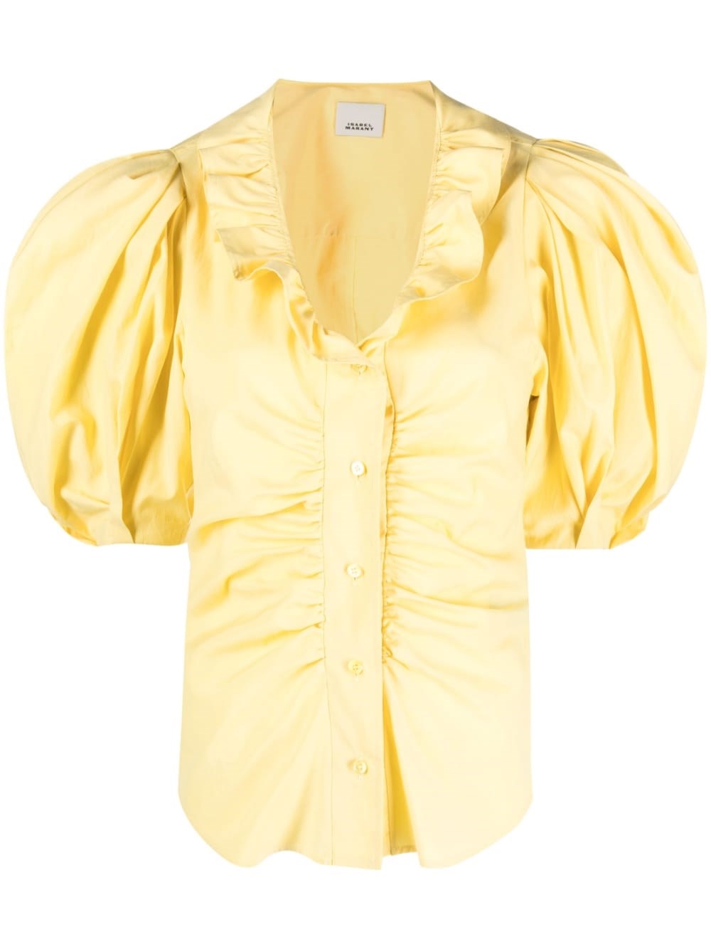 Isabel Marant Catalia Cotton Silk Blouse In Yellow