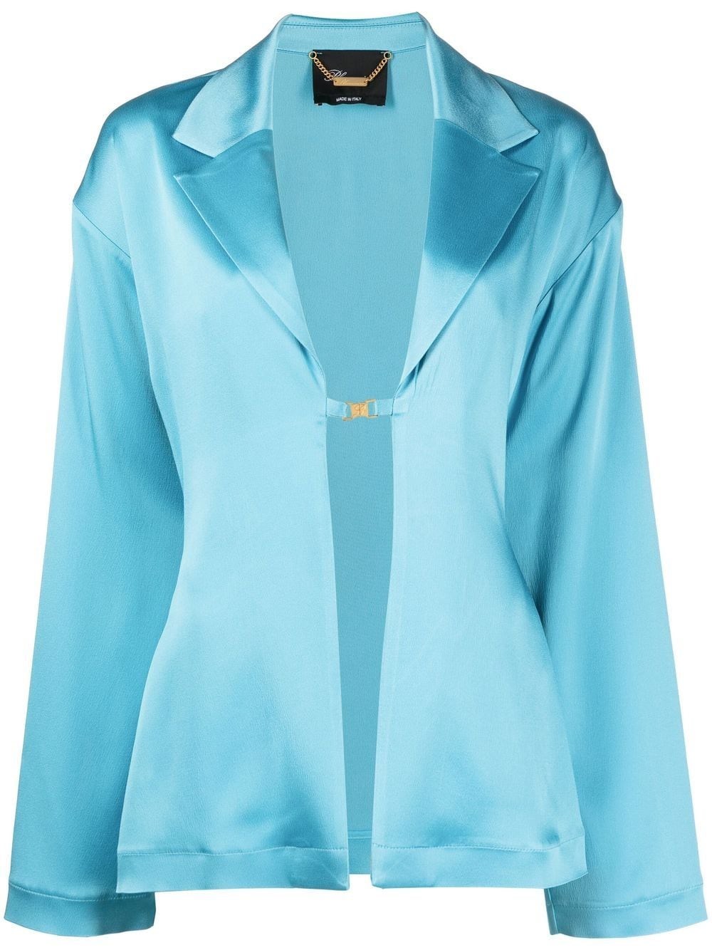 Blumarine Satin Blazer With Hook In Blue