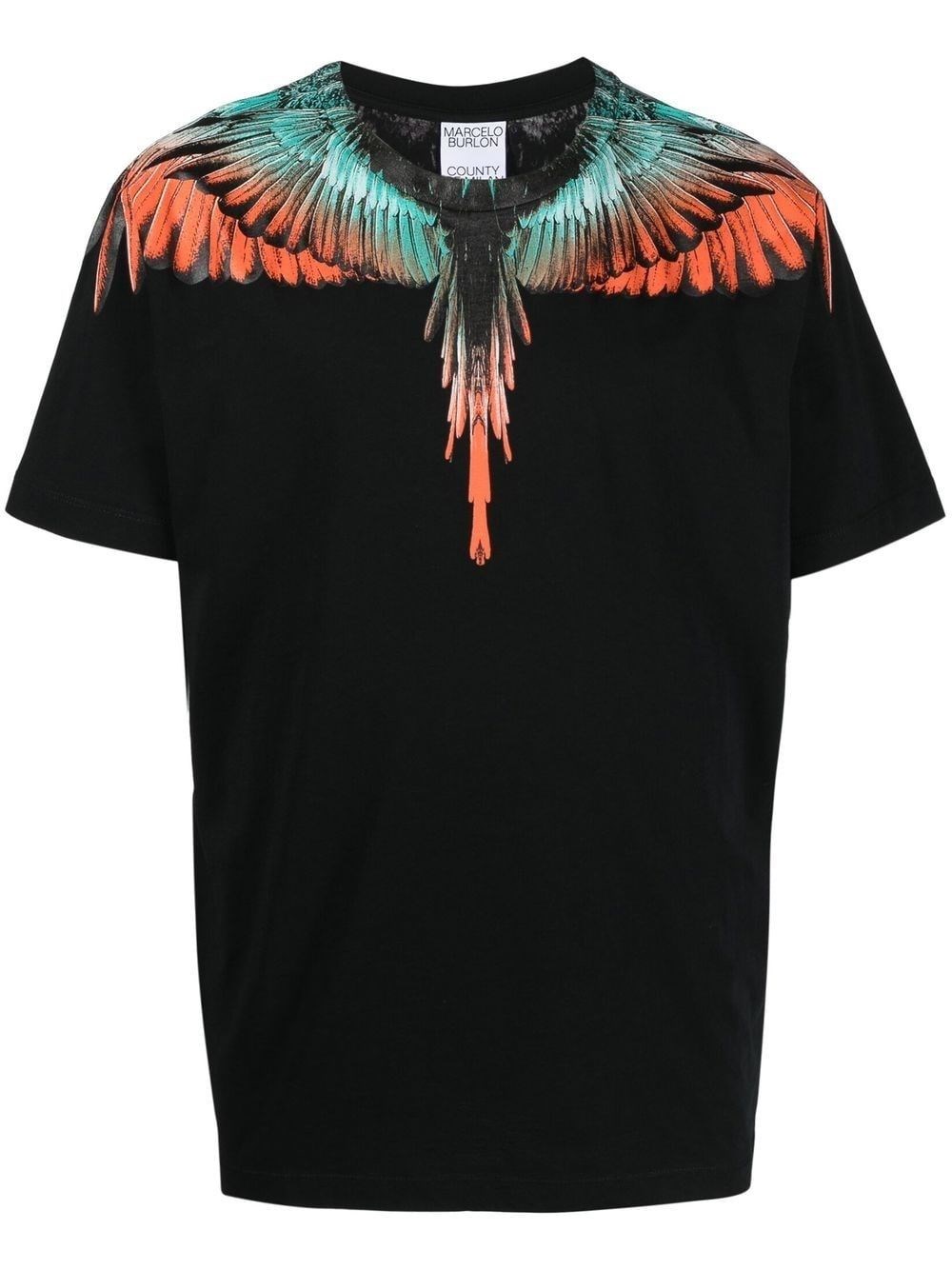 Shop Marcelo Burlon County Of Milan T-shirt 'icon Wings' In Black  