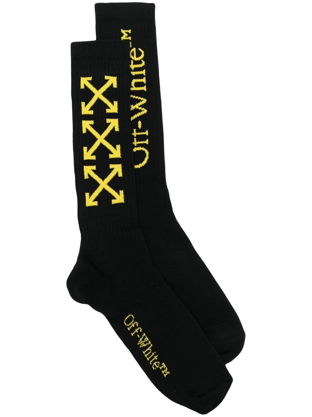 Shop Off-white Logo Socks In Black  