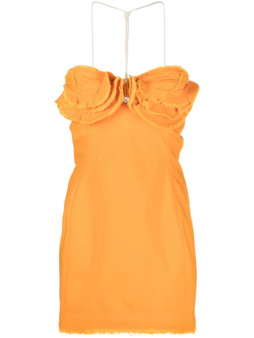 Shop Jacquemus Cotton Mini Dress In Orange