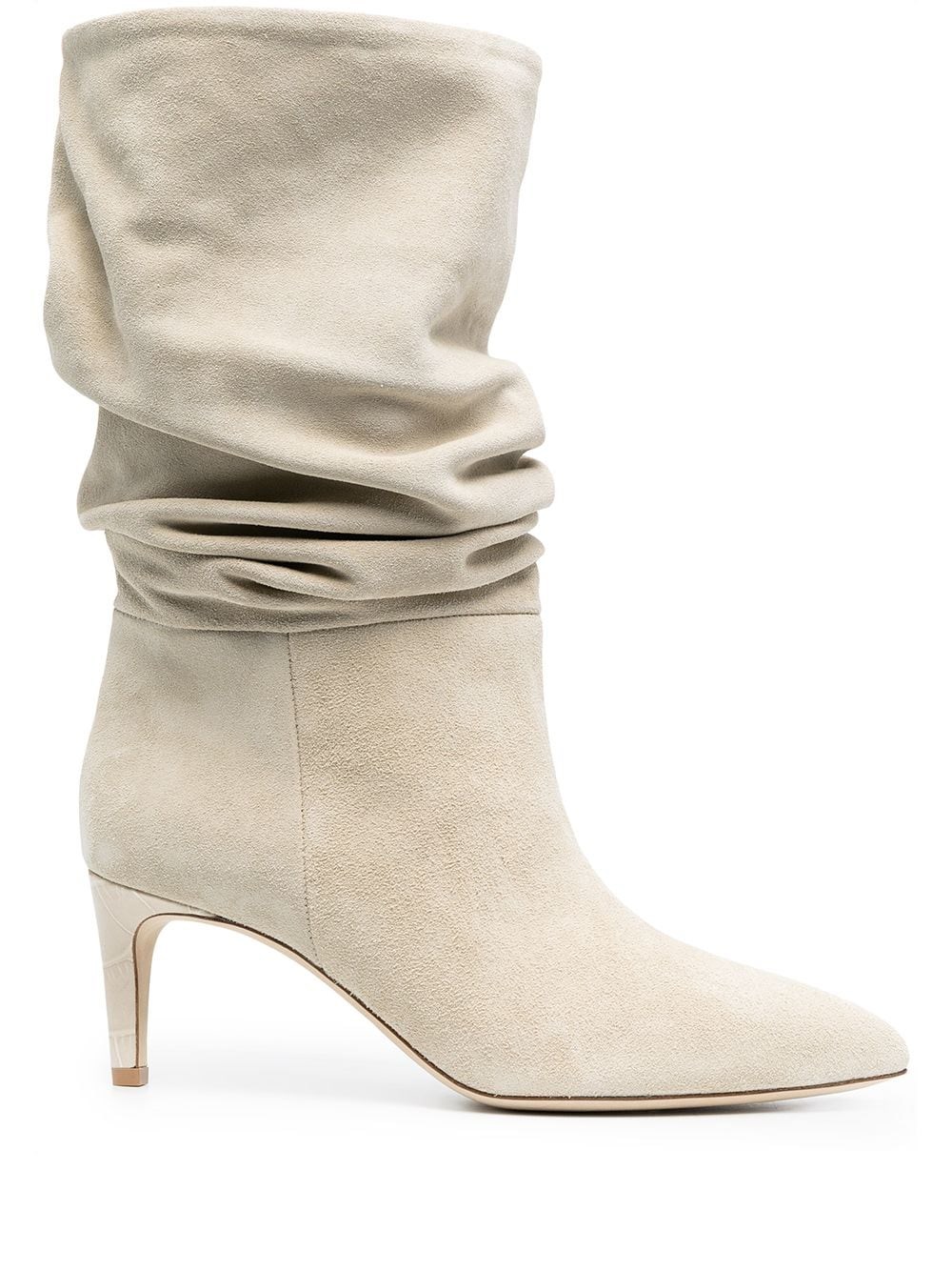 Paris Texas High Heels Ankle Boots In Beige Suede In White